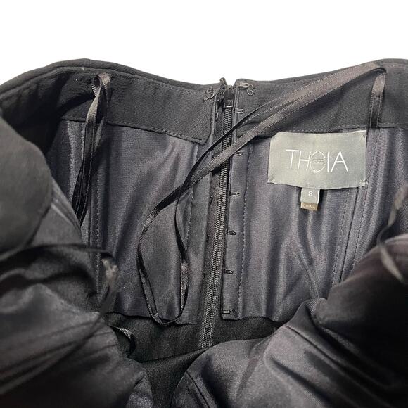 Theia Dress Strapless Full Length Evening Formal Wedding 8 Corset Lined Slimming - Picture 6 of 9